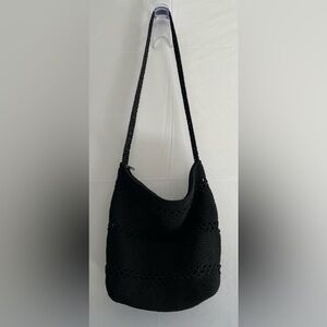 Black Crochet Hobo Bag ✨ 90s Grunge Minimalist Whimsigoth Boho